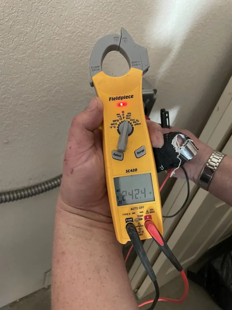 Voltage testing with clamp meter during Aluminum Wiring Replacement in Schuylkill